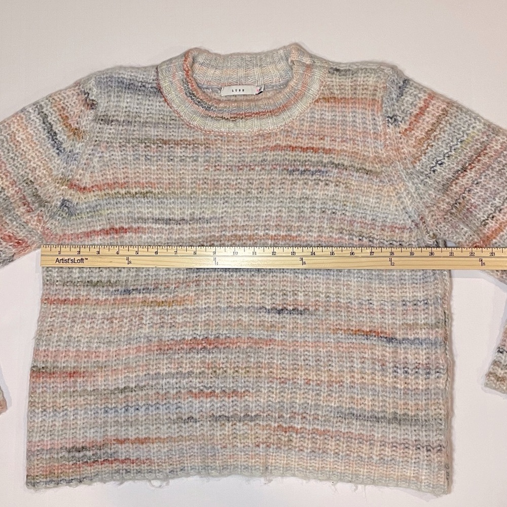 Lush Multicolor Knit Women's Crew Neck Sweater Medium - Picture 6 of 11